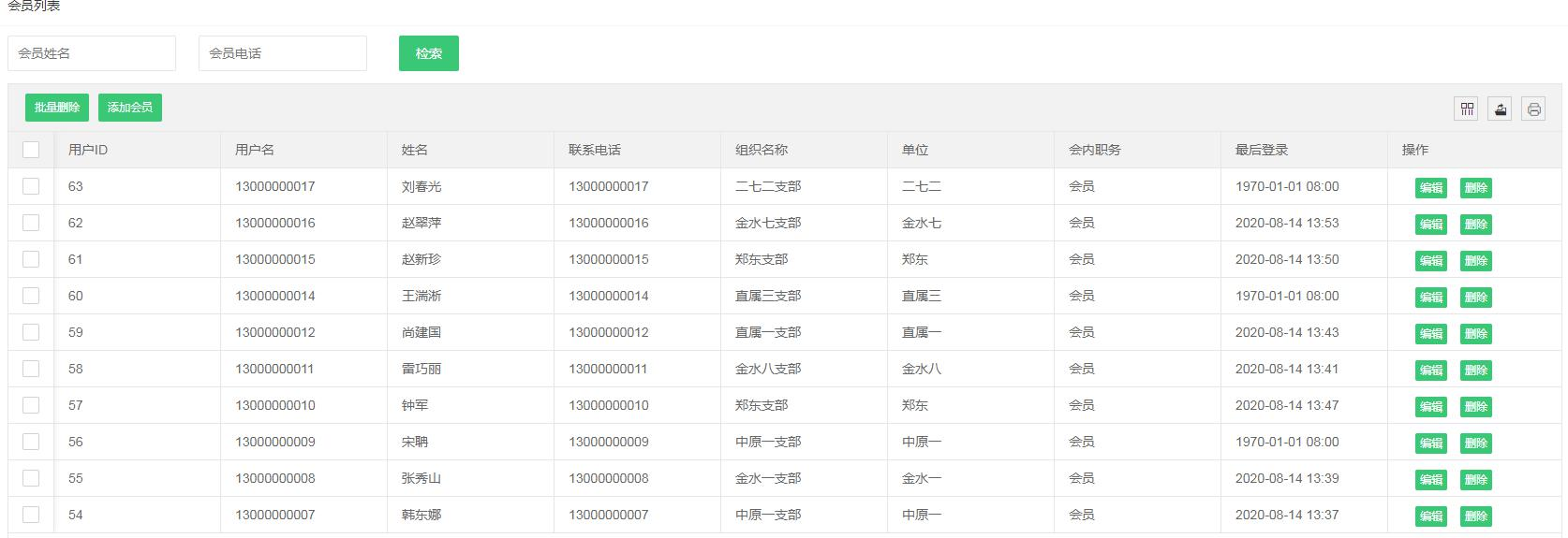 社情民意大數據平臺會員管理頁面